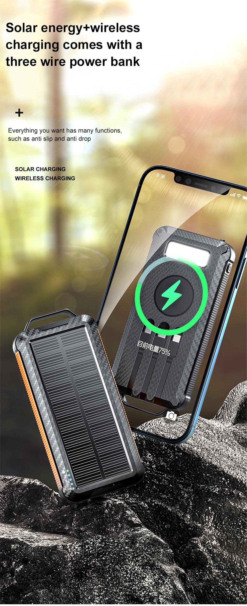 Solar Charger Portable Power Bank For Hiking And Traveling