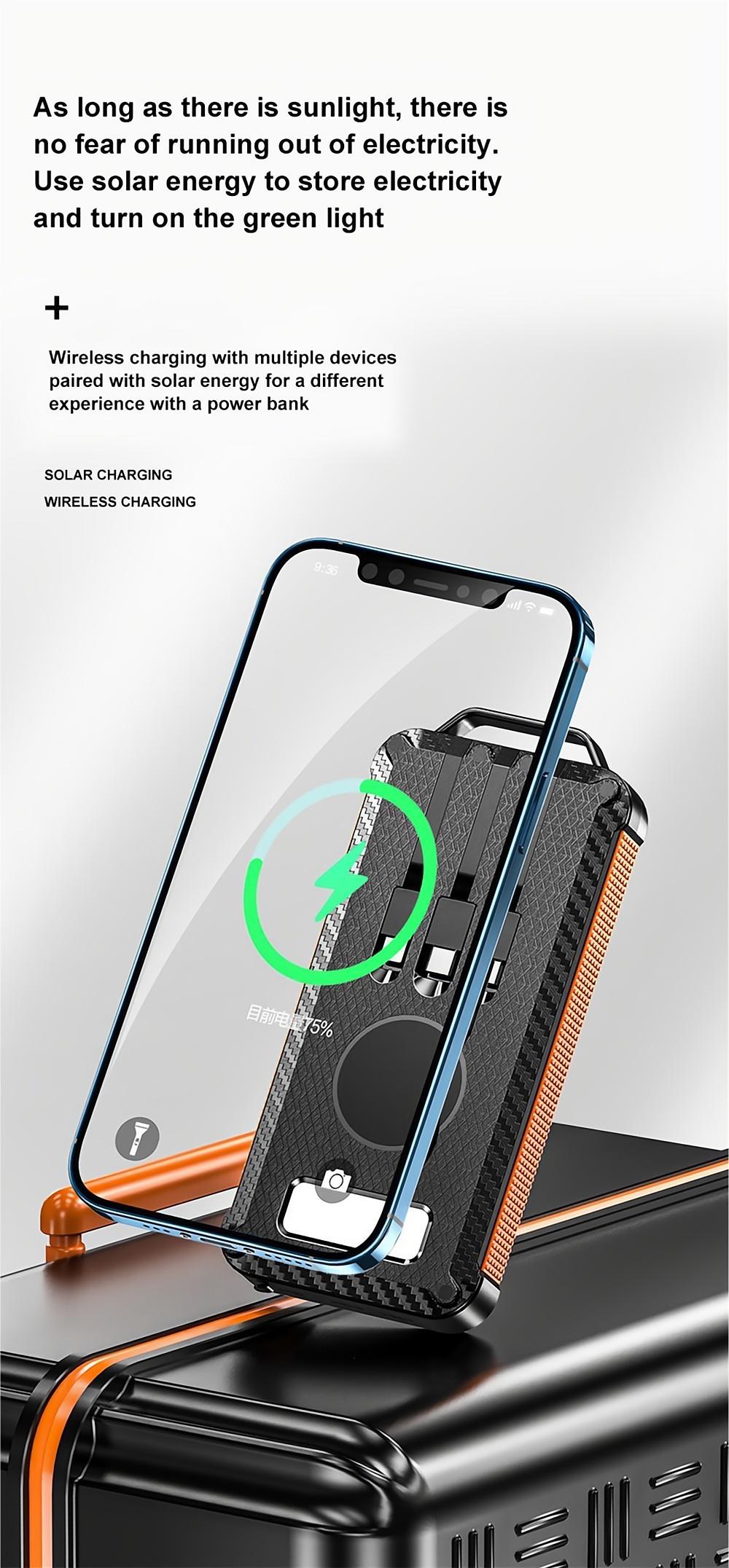 Solar Charger Portable Power Bank For Hiking And Traveling