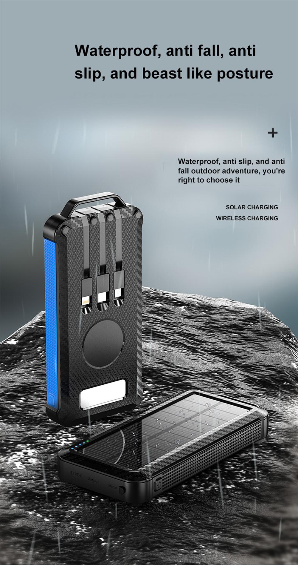 Solar Charger Portable Power Bank For Hiking And Traveling