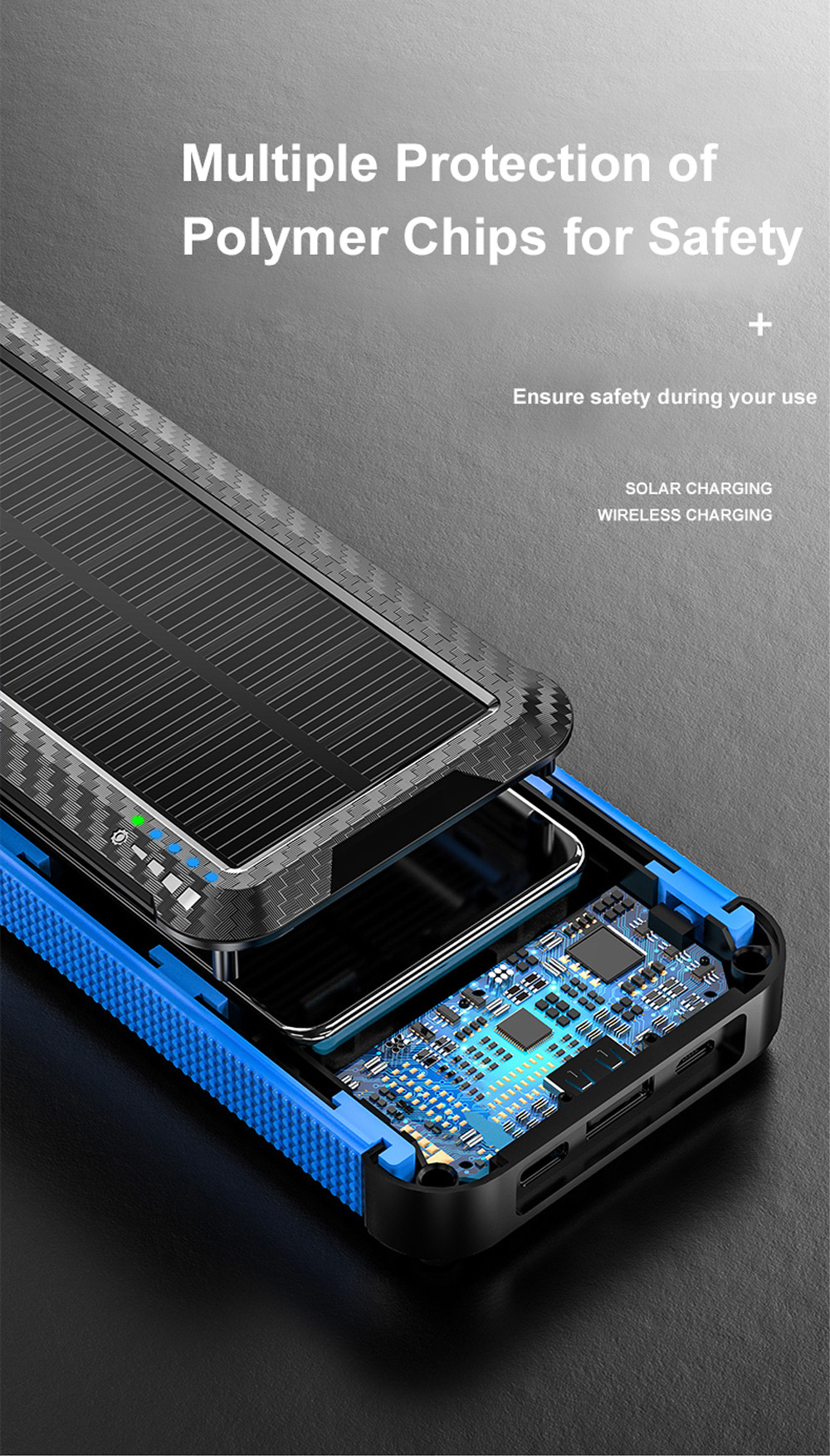 Solar Charger Portable Power Bank For Hiking And Traveling