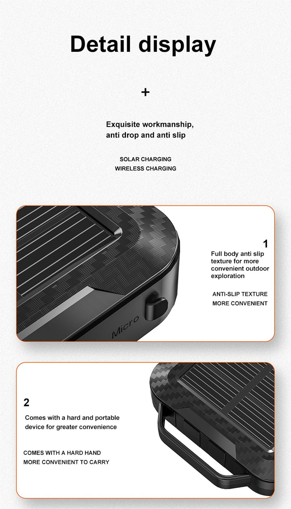 Solar Charger Portable Power Bank For Hiking And Traveling