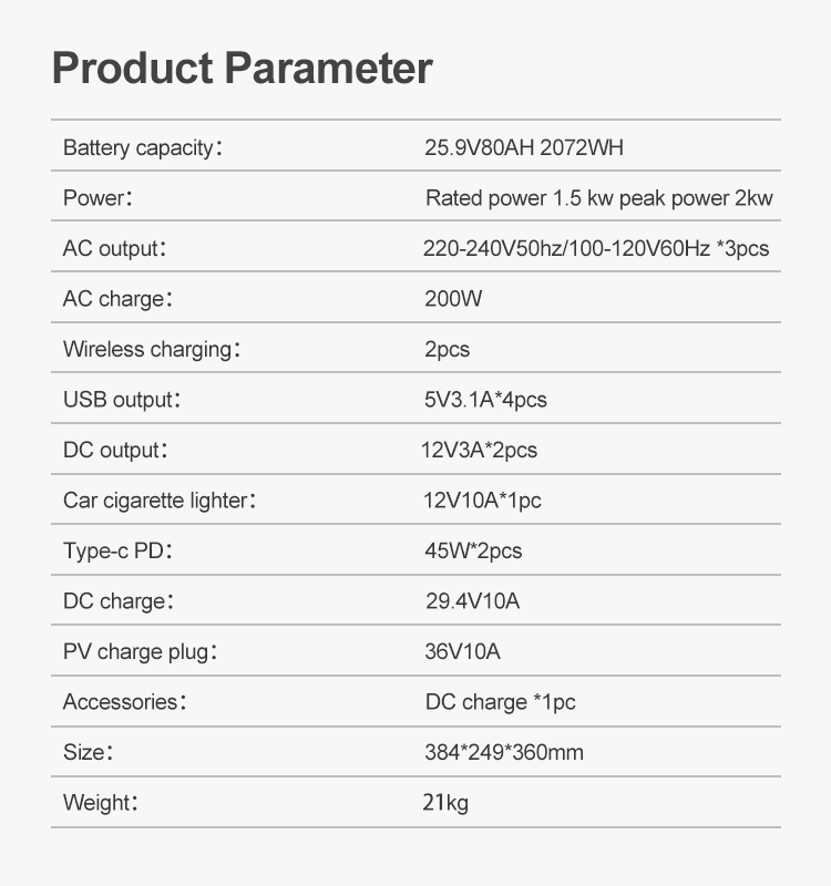 Power Station Lithium Battery Solar Power Generator