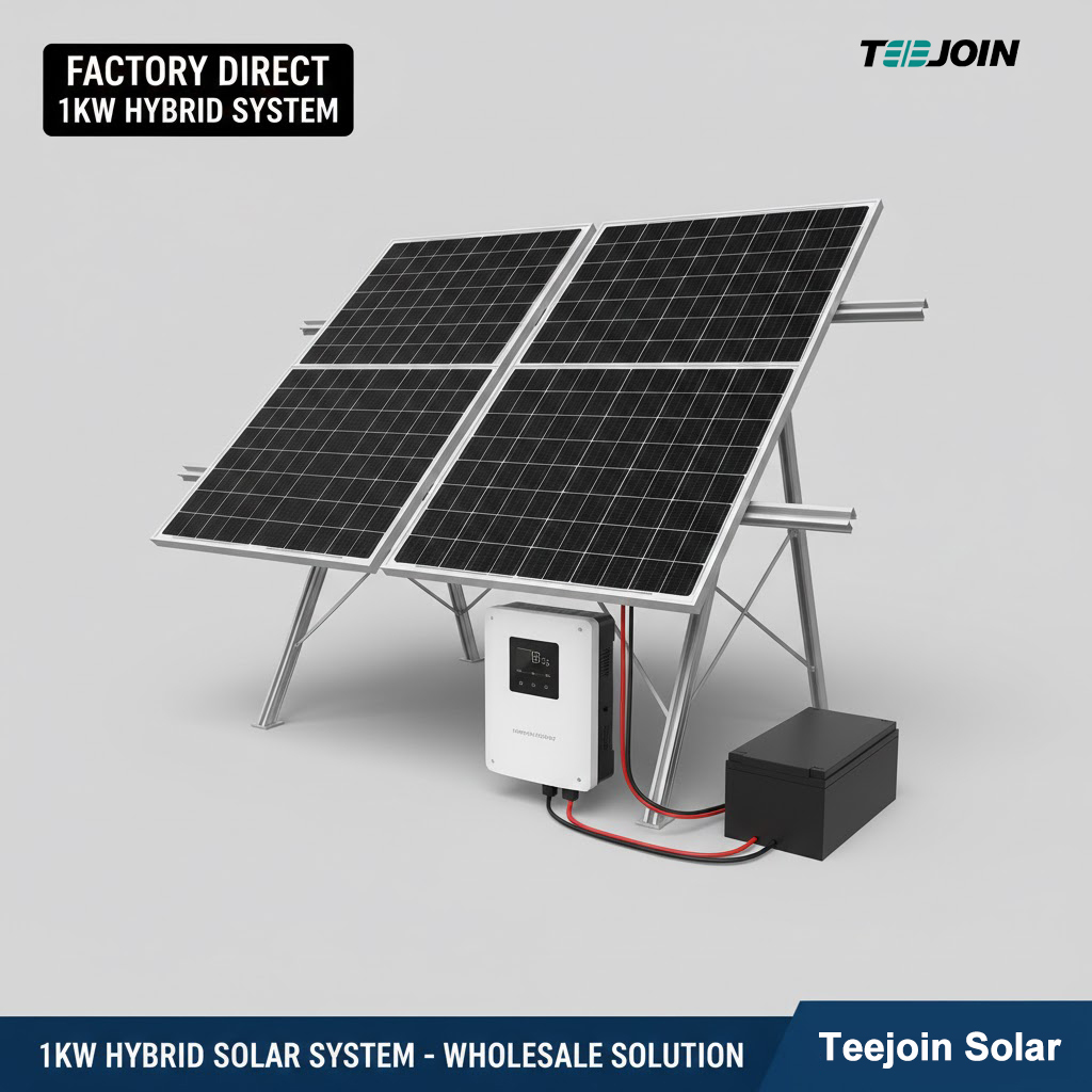 1KW Hybrid Grid Solar Power System - Compact Home Solar Solution