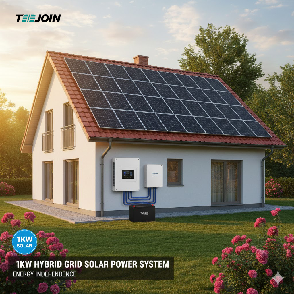1KW Hybrid Grid Solar Power System - Compact Home Solar Solution