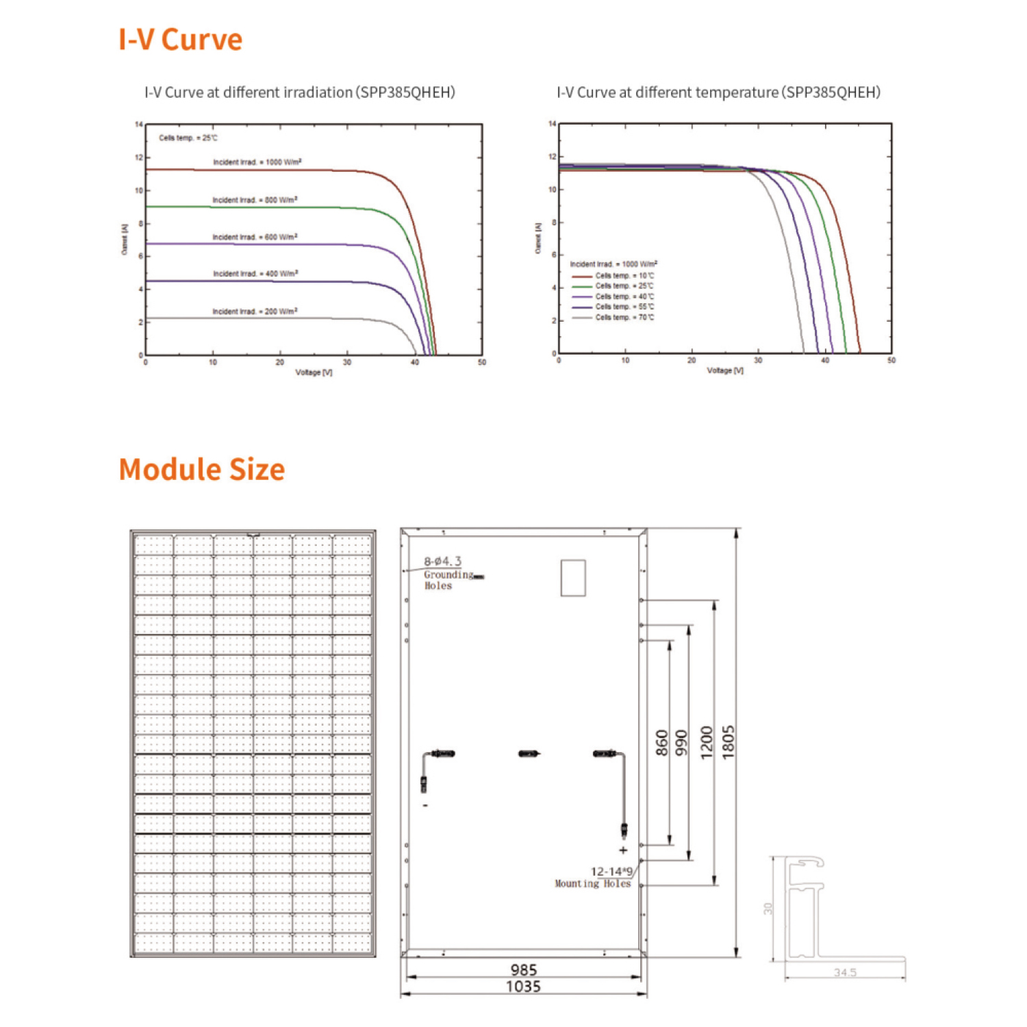 335W 355W Mono Solar Panel MWT PERC Half-Cut Module