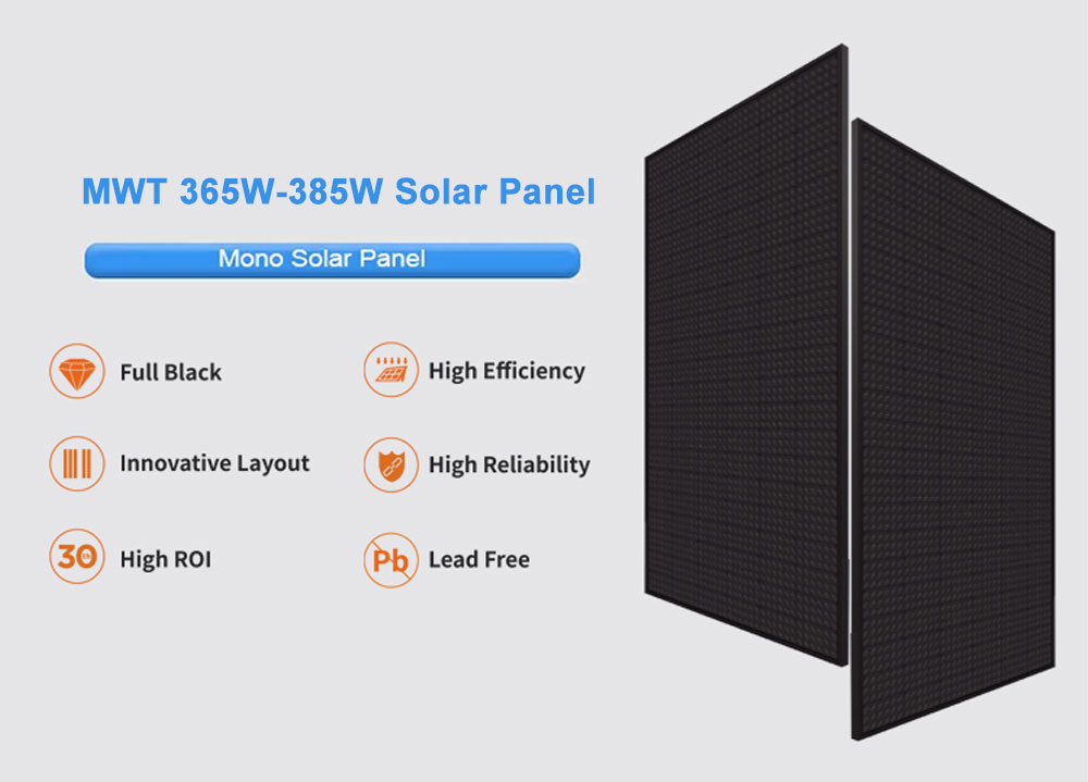 365W-385W Mono Solar Panel MWT PERC Half-Cut Module