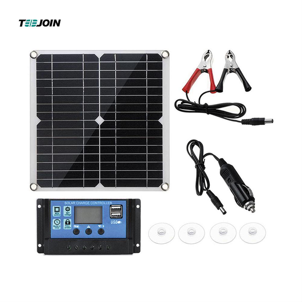 20W Monocrystalline Solar Panel Controller Kit Phone RV Outdoor