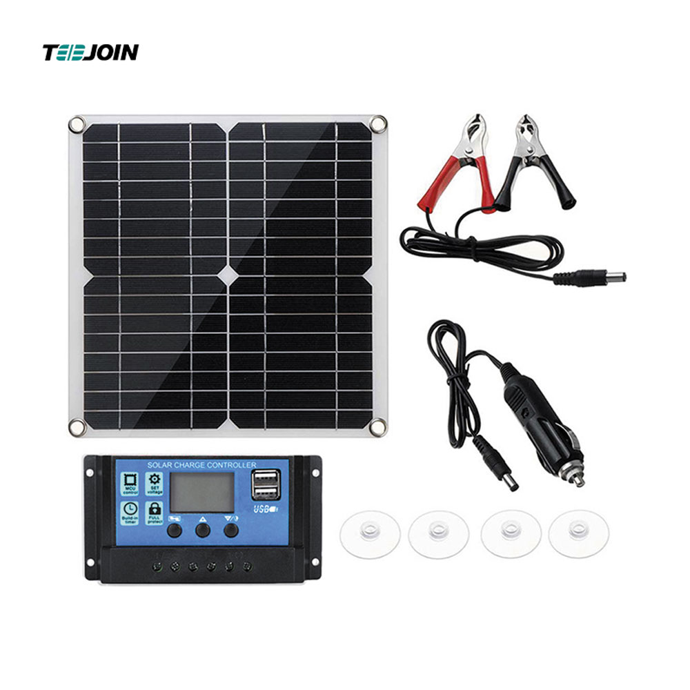 20W Monocrystalline Solar Panel Controller Kit Phone RV Outdoor