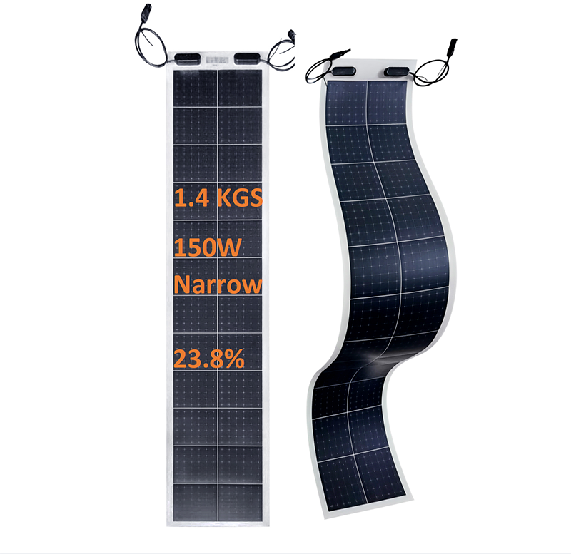 Roof boat light weight thin narrow flexible solar panel