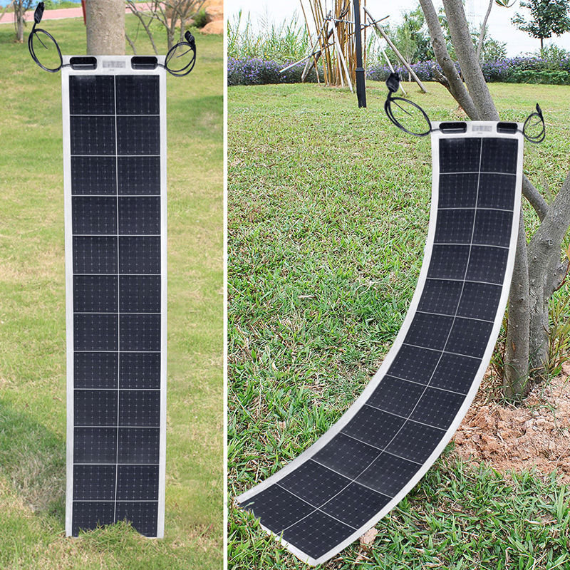 Roof boat light weight thin narrow flexible solar panel