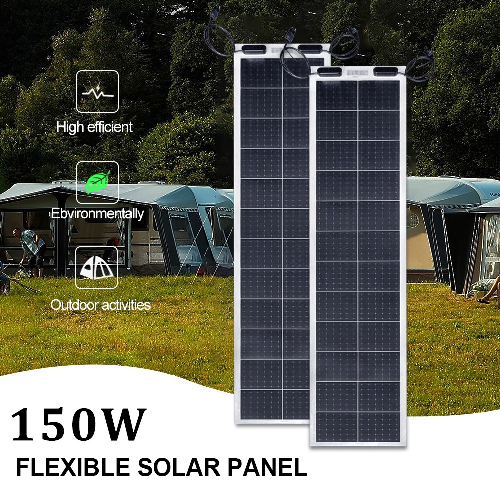 Roof boat light weight thin narrow flexible solar panel