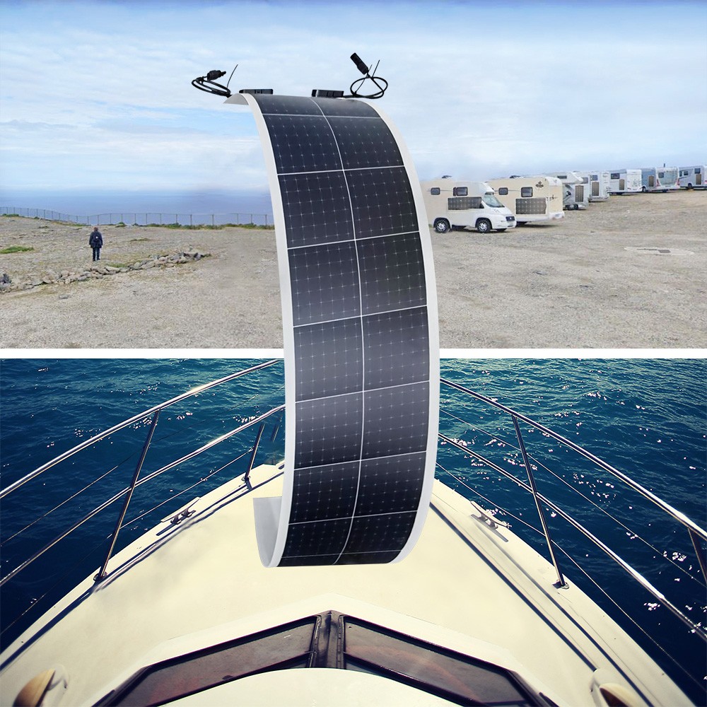 Roof boat light weight thin narrow flexible solar panel