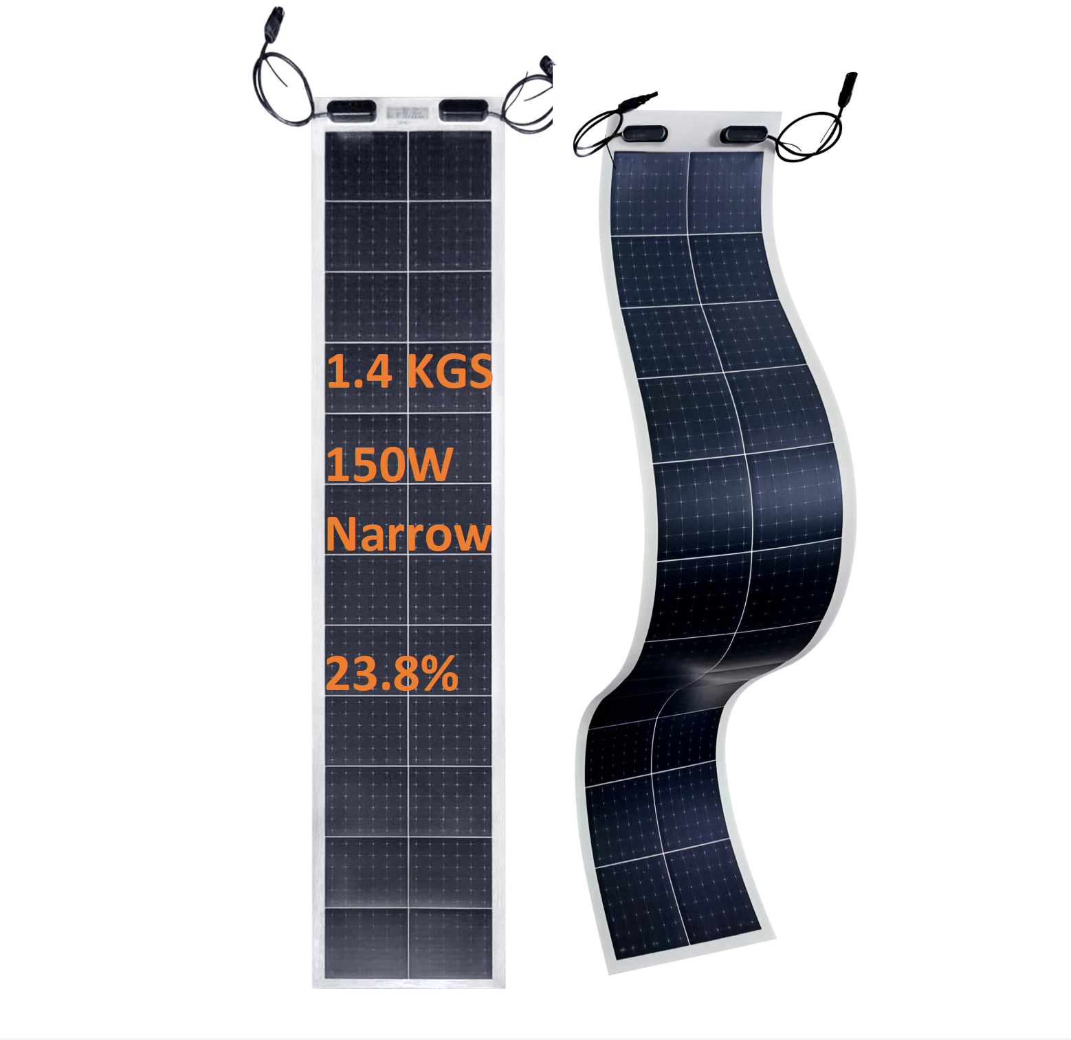 Roof boat light weight thin narrow flexible solar panel
