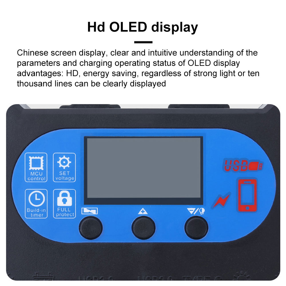 Solar Controller Lithium Lead Acid Battery Dual USB Fast Charge Solar Controller