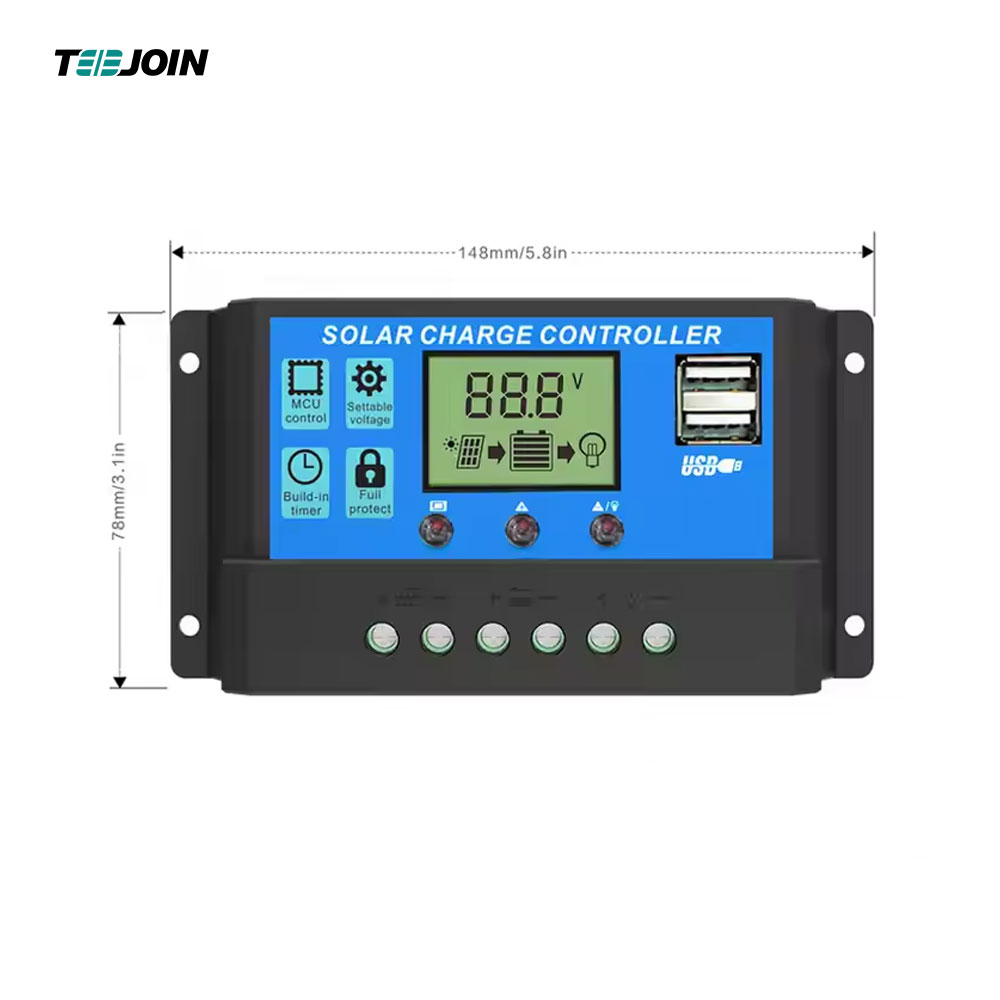 Solar Controller Lithium Lead Acid Battery Dual USB Fast Charge Solar Controller