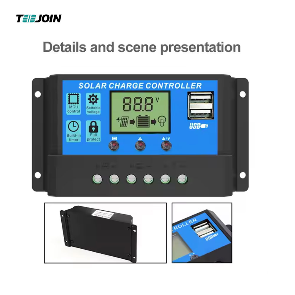 Solar Controller Lithium Lead Acid Battery Dual USB Fast Charge Solar Controller