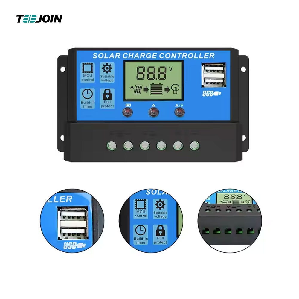 Solar Controller Lithium Lead Acid Battery Dual USB Fast Charge Solar Controller