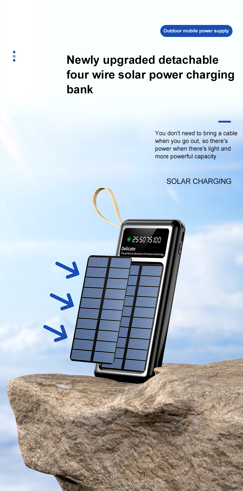 Outdoor Solar Panel Charger Power Bank 
