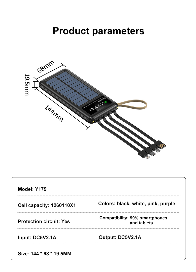 Outdoor Solar Panel Charger Power Bank 