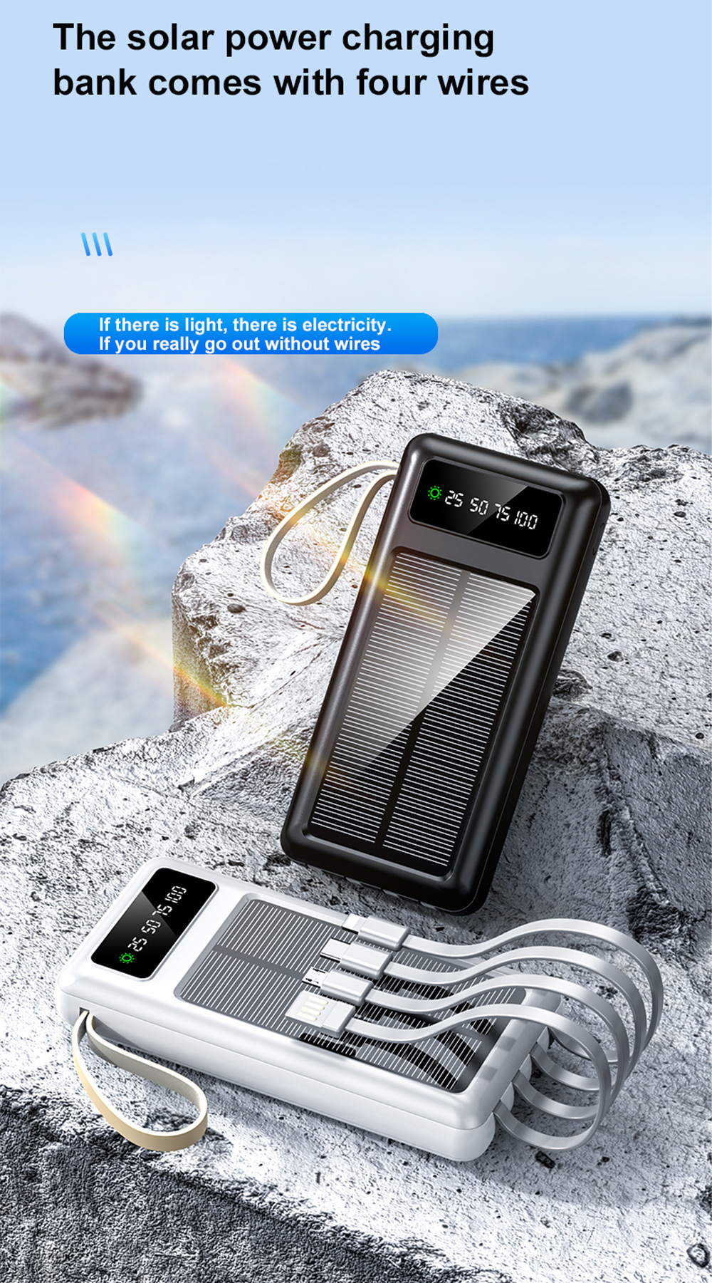 Portable Solar Panel Charger Power Bank Supply Mini