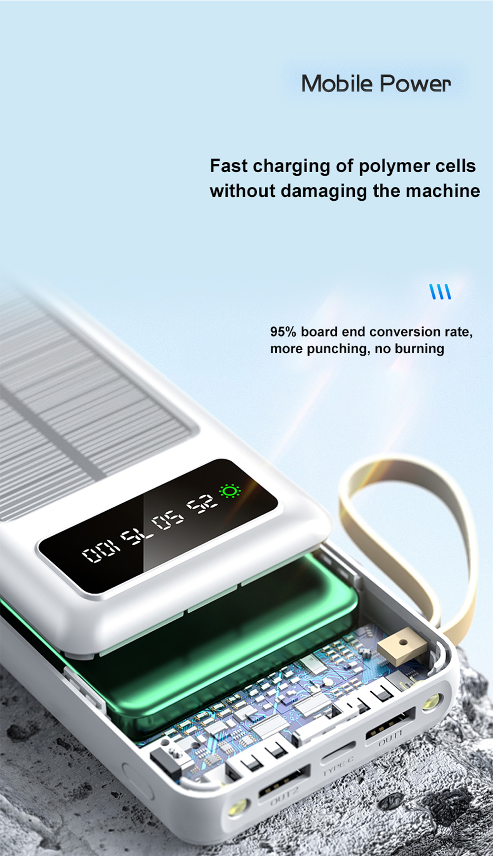 Portable Solar Panel Charger Power Bank Supply Mini