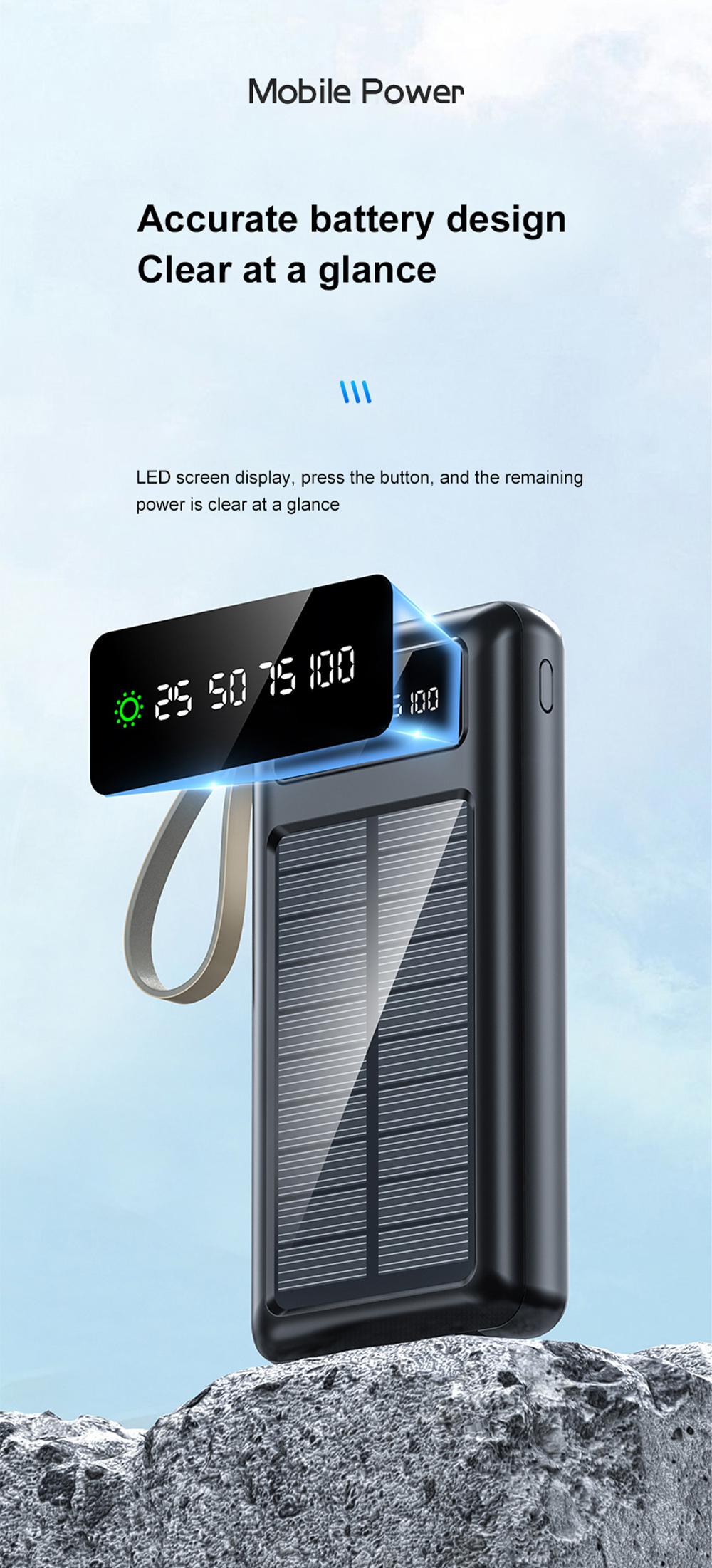 Portable Solar Panel Charger Power Bank Supply Mini