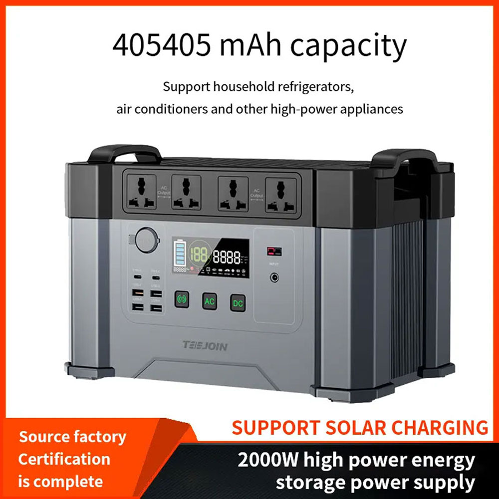 2KW Lithium Battery Power bank Station 110V 220V Portable solar energy systems