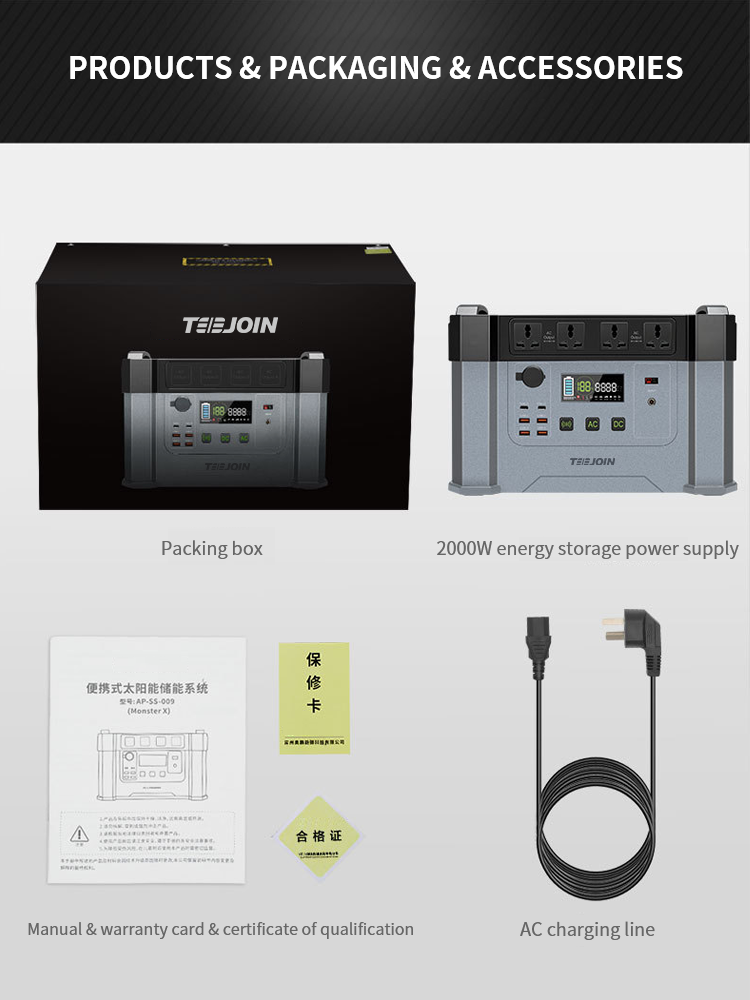 2KW Lithium Battery Power bank Station 110V 220V 