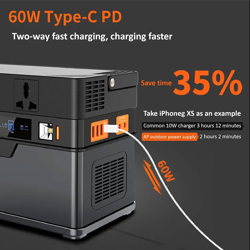 High power 220V outdoor power supply 500W portable solar generator power station