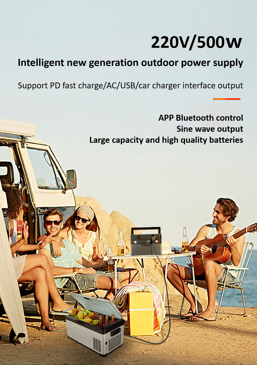 500W portable solar generator power station