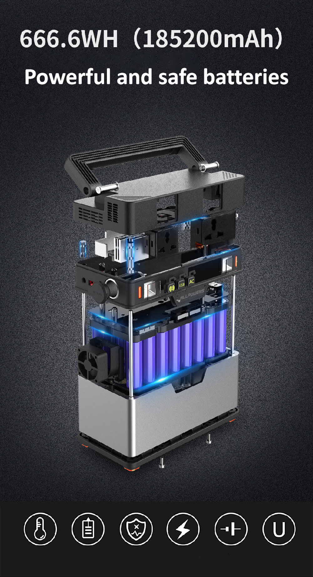 500W portable solar generator power station