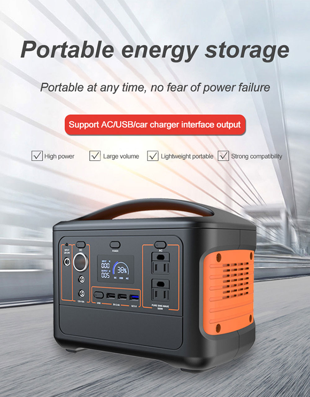 220V Portable solar energy systems electric Power Generator 1500Wh
