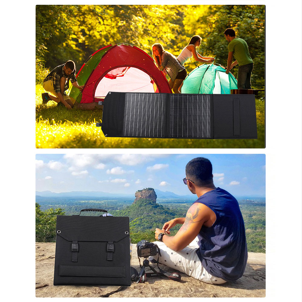Portable Solar Panel Travel Car Outdoor Folding Panel 5V 18V 80W