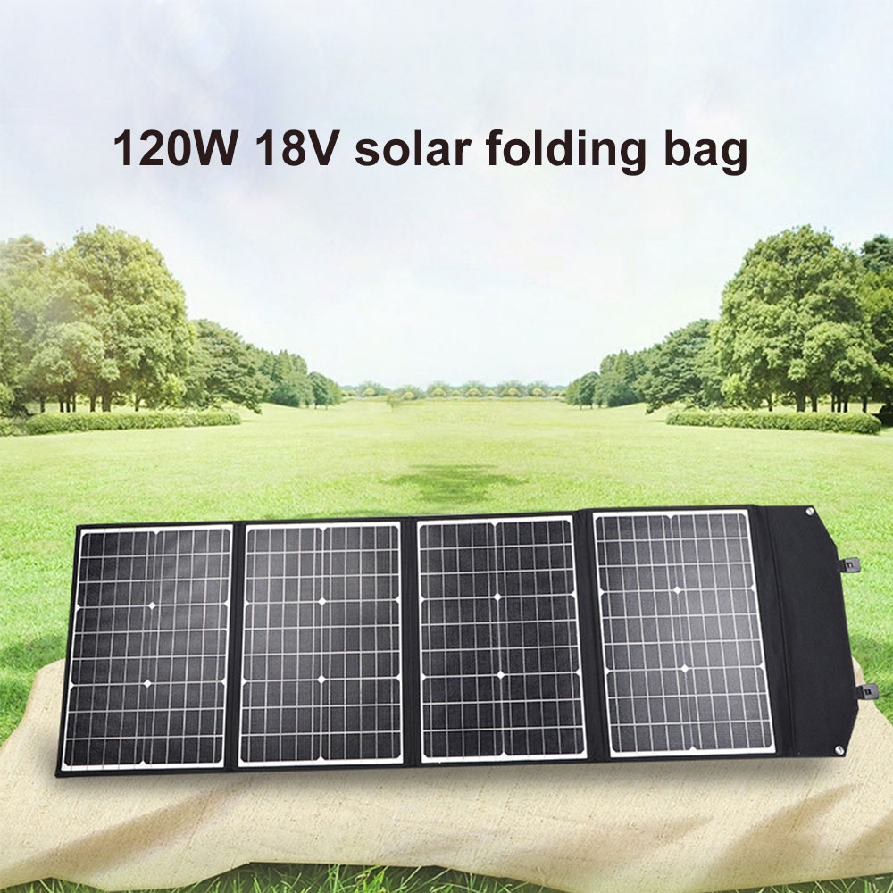 Solar Folding Bag 120W Dual USB 5V12V Outdoor Power Panel