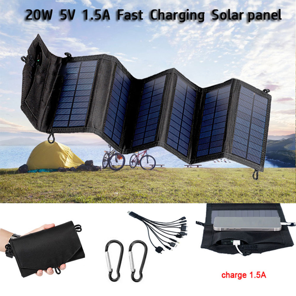20W 5V High Quality Foldable Solar Panels for Traveling Boats & RVs