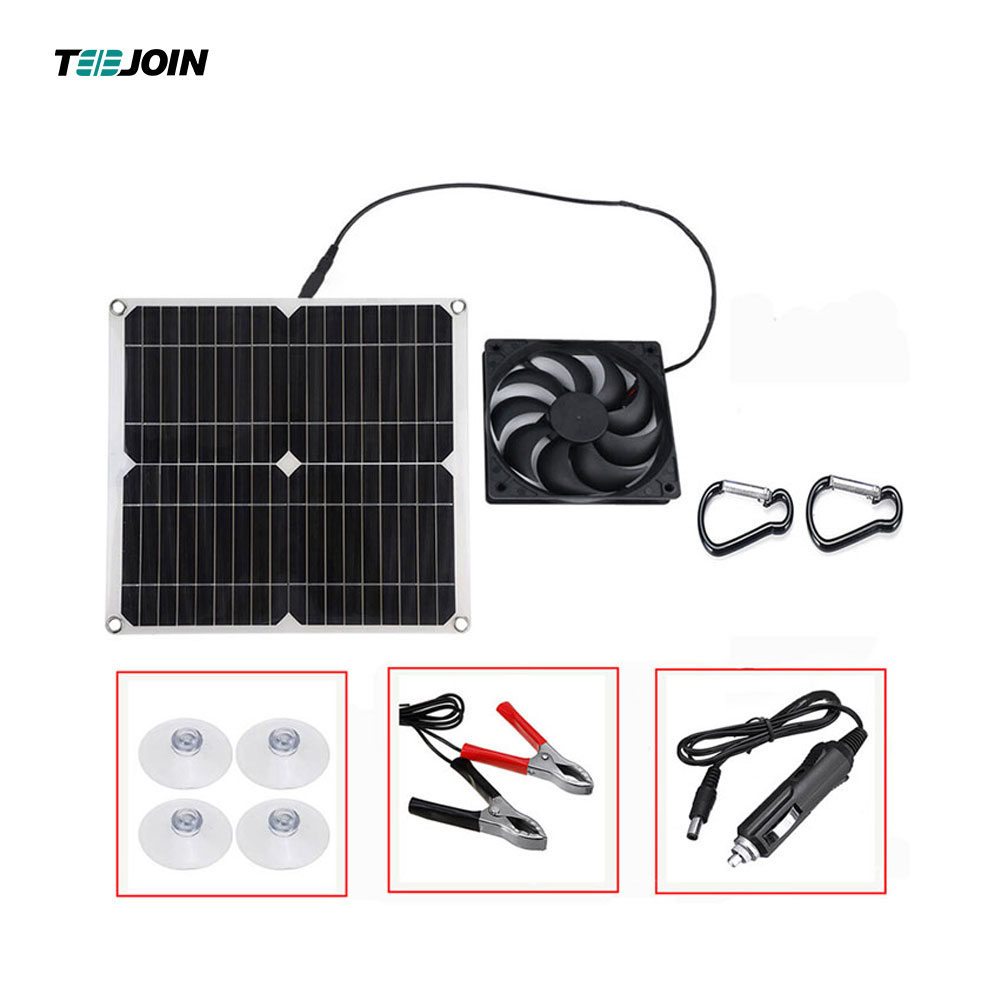 Solar Panel Fan Air Fan For Dog Chicken Coop Greenhouse