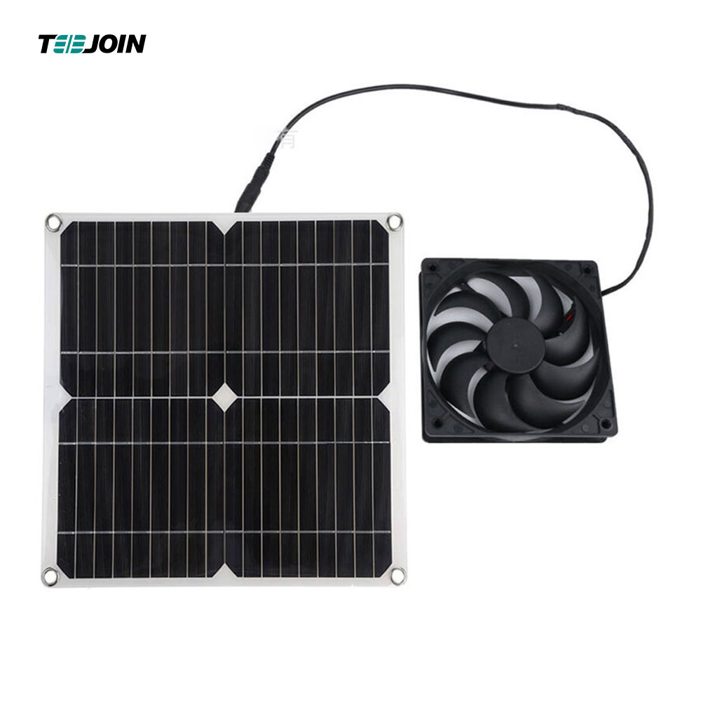 Solar Panel Fan Air Fan For Dog Chicken Coop Greenhouse