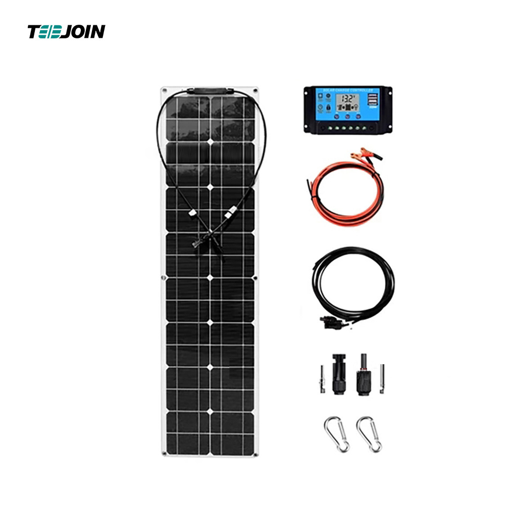 50W 100W Mono Flexible Solar Panel Kit Battery Charger System