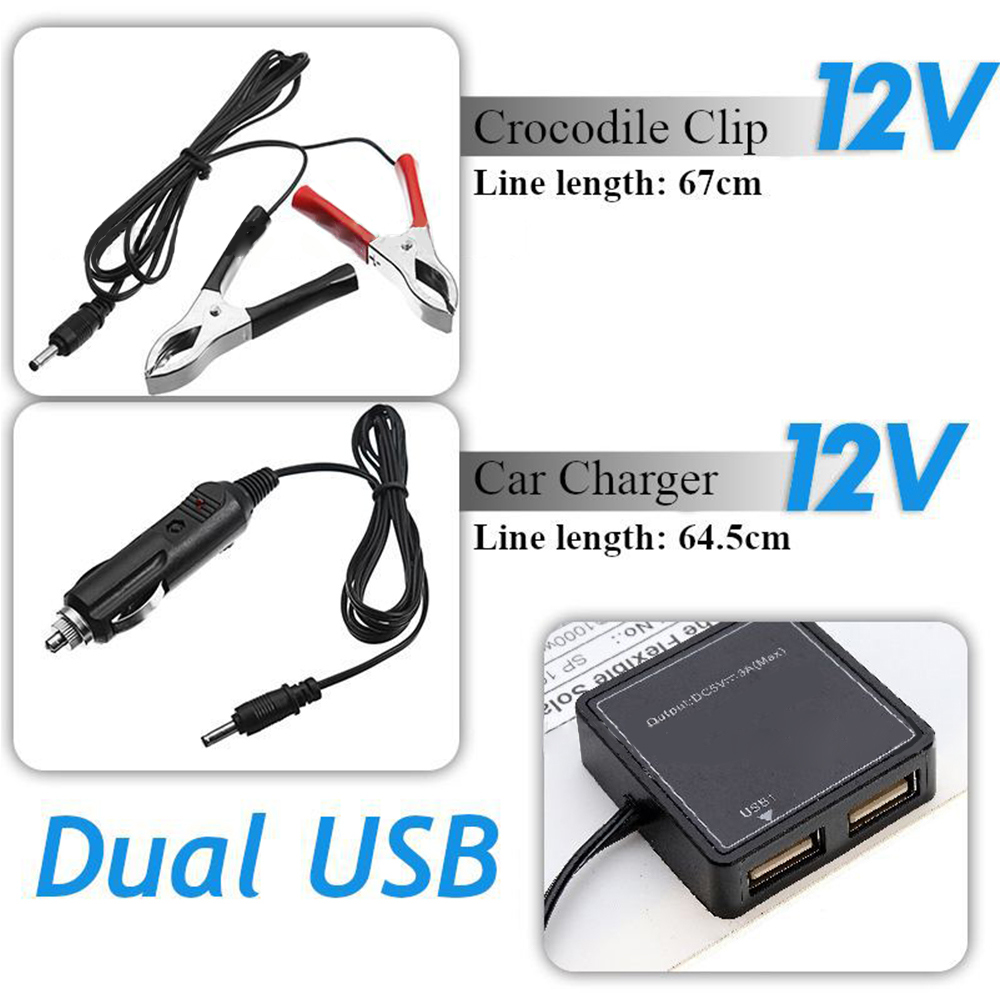 Dual USB 40W Solar Panel 10A for Car Yacht RV Light Charging