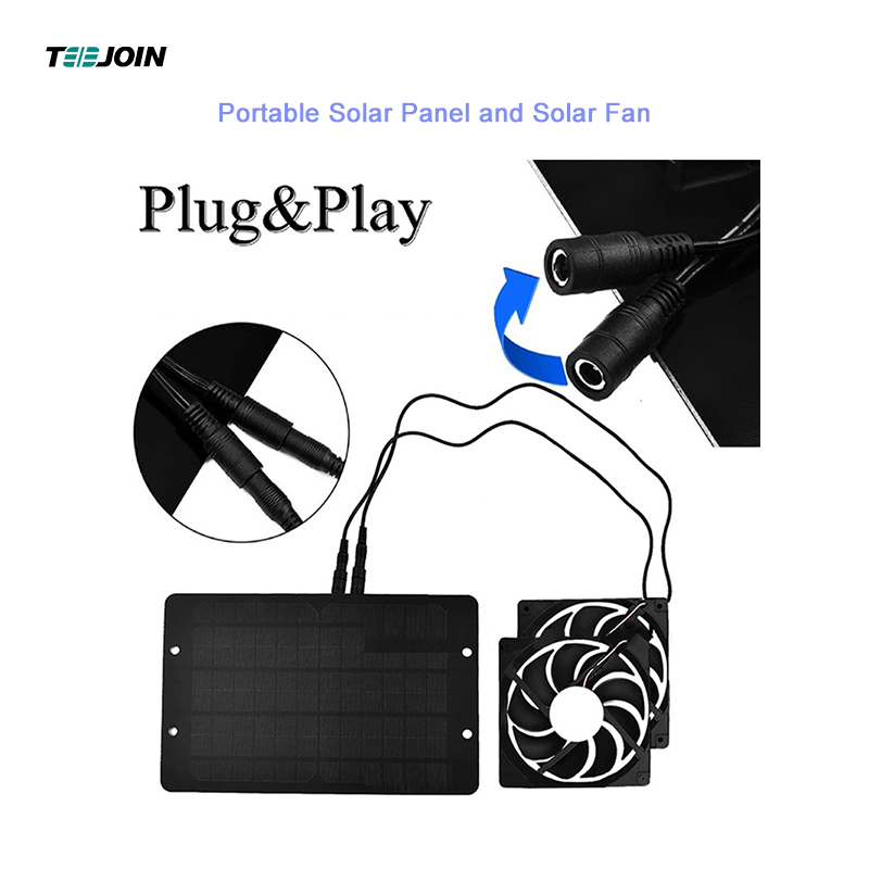 Portable solar panels and small air fans