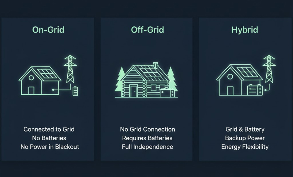 Comparison of on-grid, off-grid, and hybrid solar power systems by TeeJoin Solar.jpg
