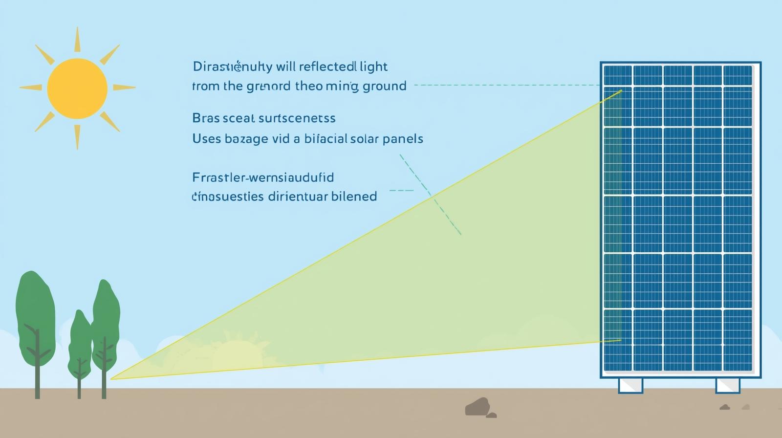 Diagram showing how direct and reflected light hit both sides of a bifacial panel.jpg