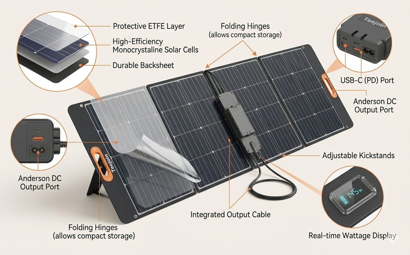 foldable solar panel structure with monocrystalline cells and kickstand.png
