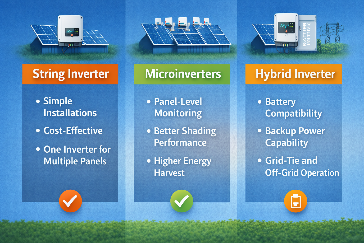 comparison of string inverter microinverter and hybrid inverter in solar system.png