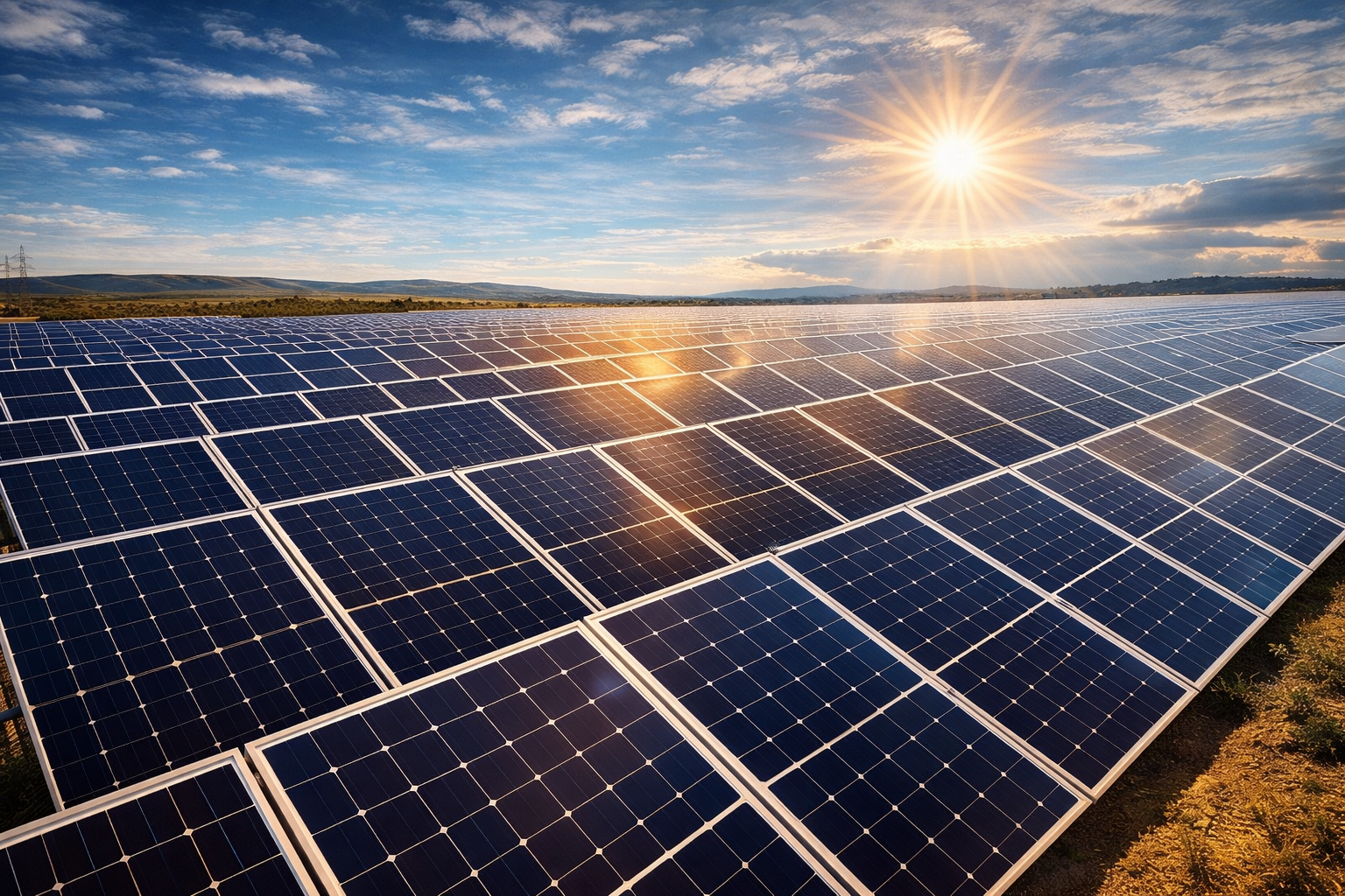 utility scale solar power plant using high efficiency TOPCon solar modules, demonstrating utility scale solar technology.png