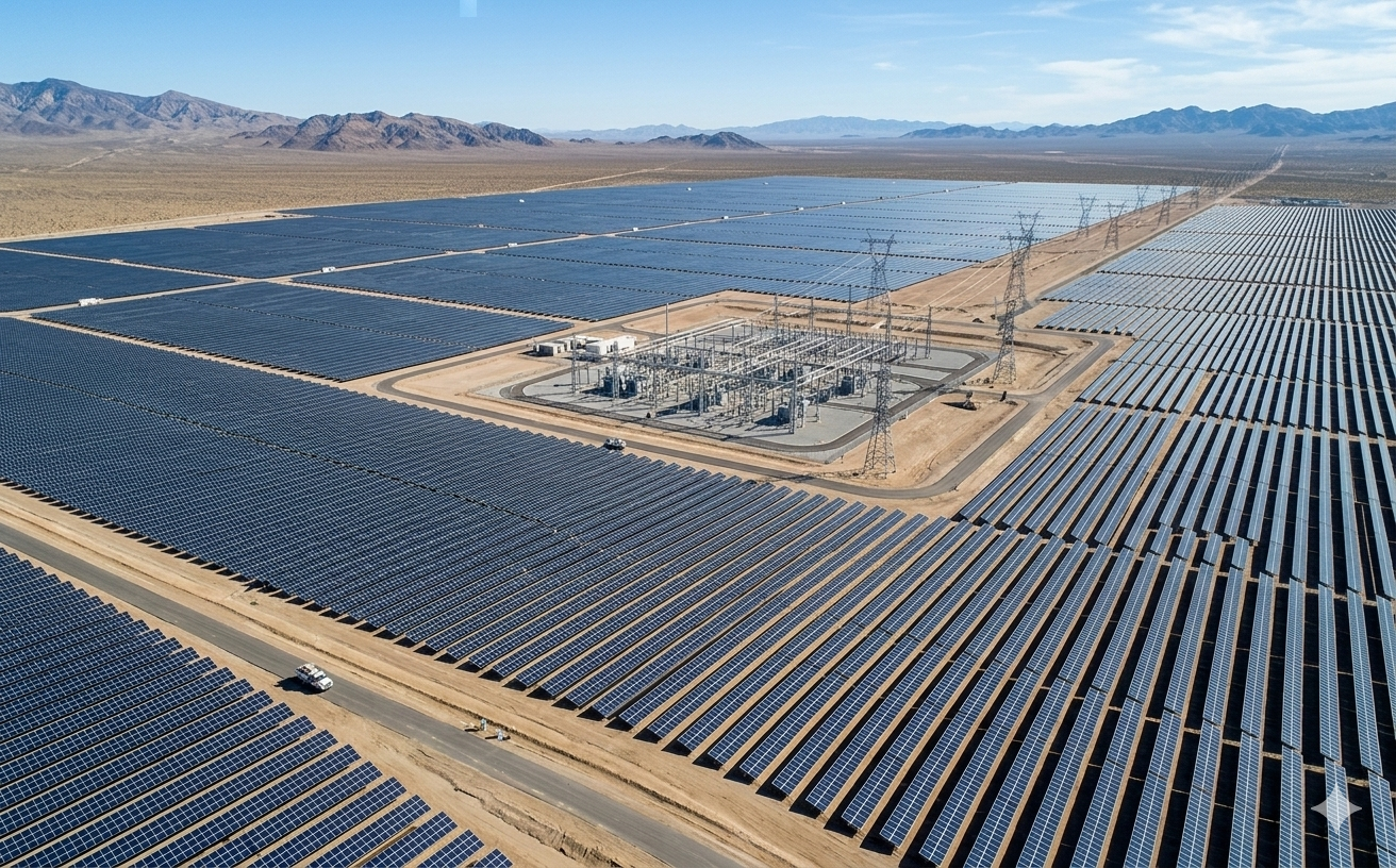 large solar farm utility scale solar power plant aerial view.png