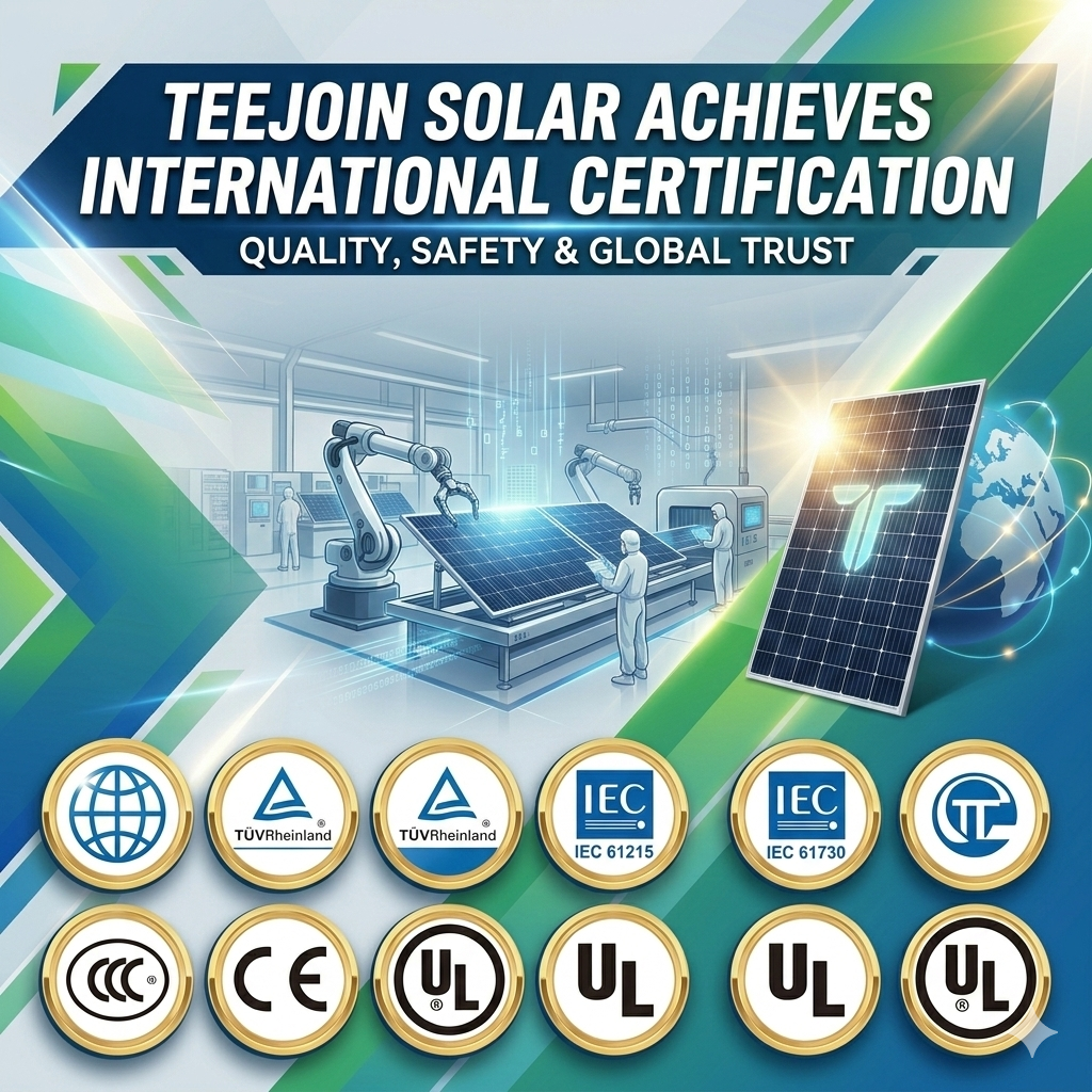 Teejoin Solar Achieves International Certification