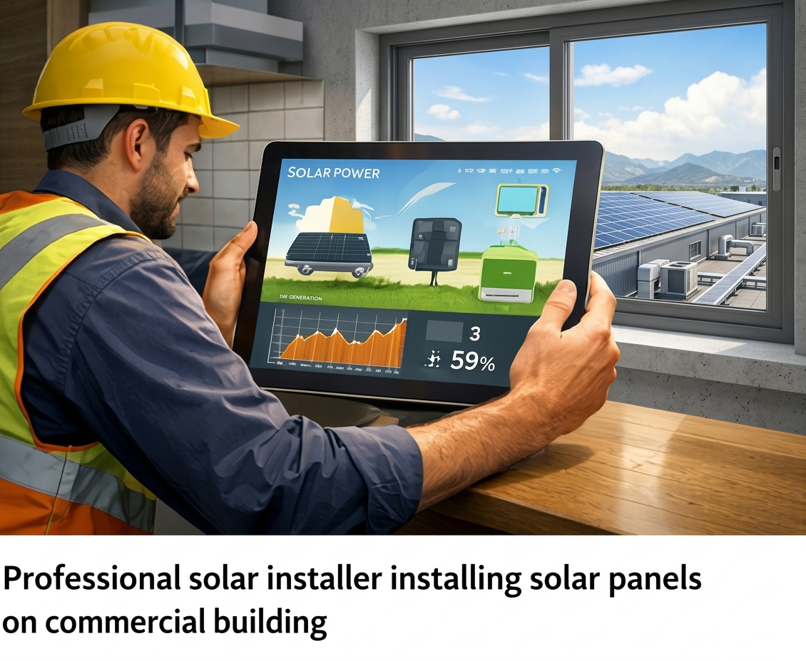 Professional solar installer installing solar panels on commercial building.jpg